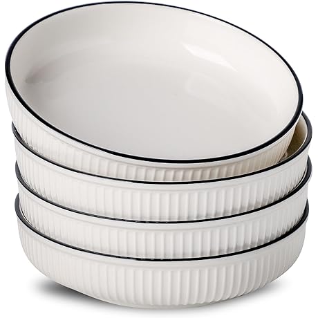 Thrilling White Pasta Bowls Set of 8