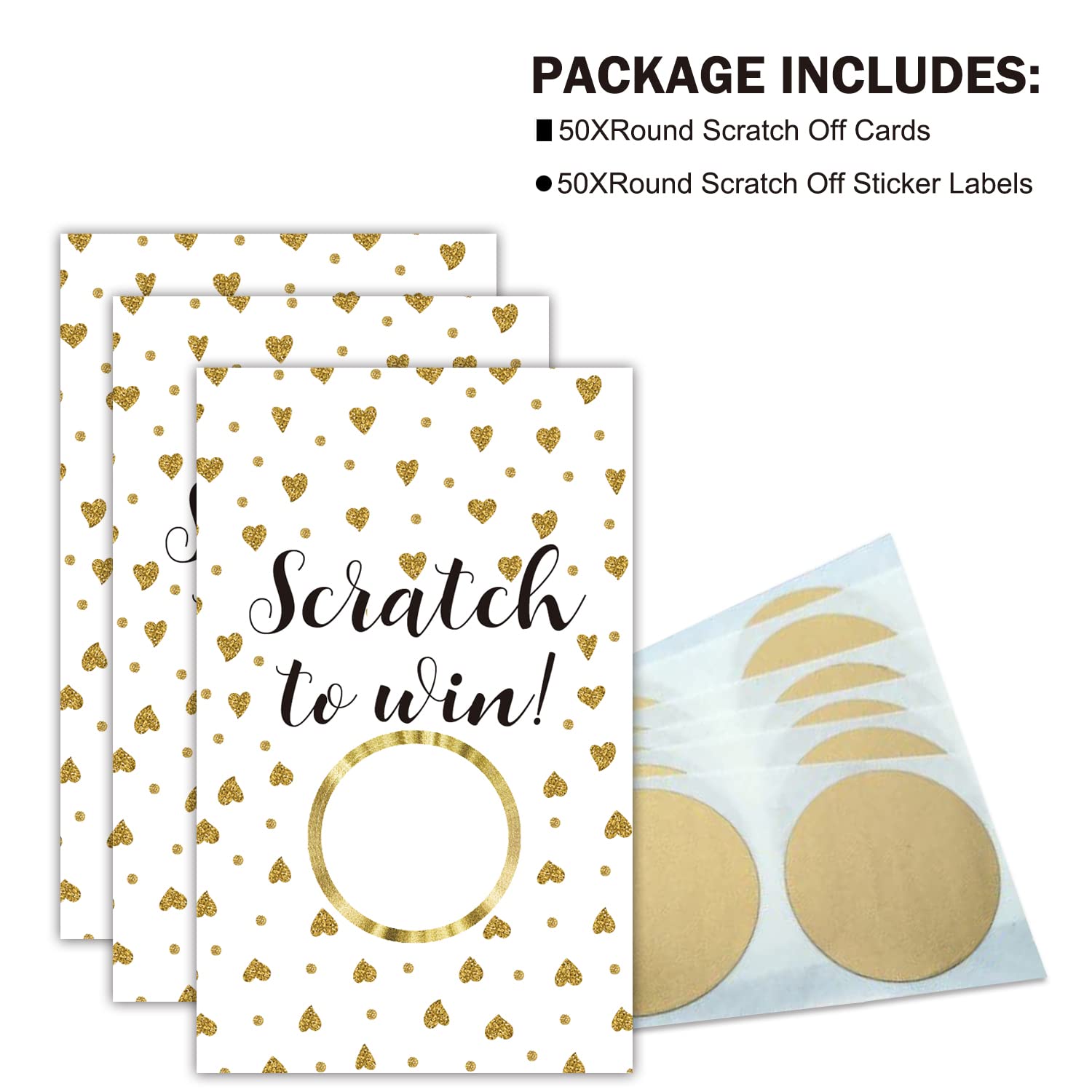 50 PCS Scratch Off Gift Cards - Blank Coupon Cards For Small Business & Events