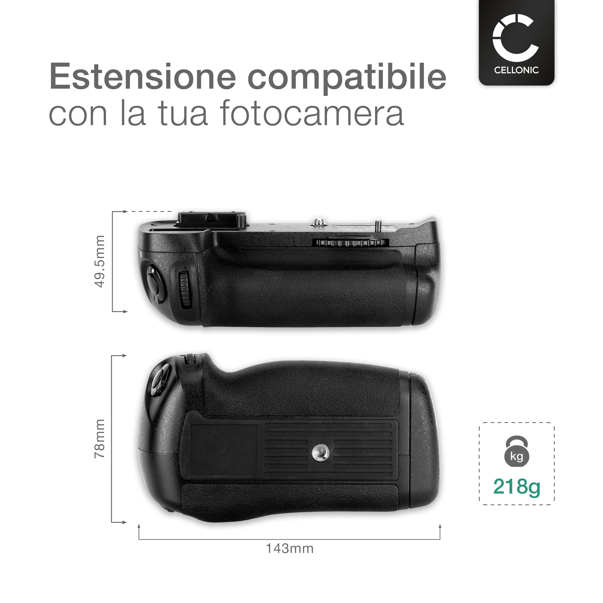 CELLONIC Impugnatura Batteria Compatibile con Nikon D610, D600, MB-D14