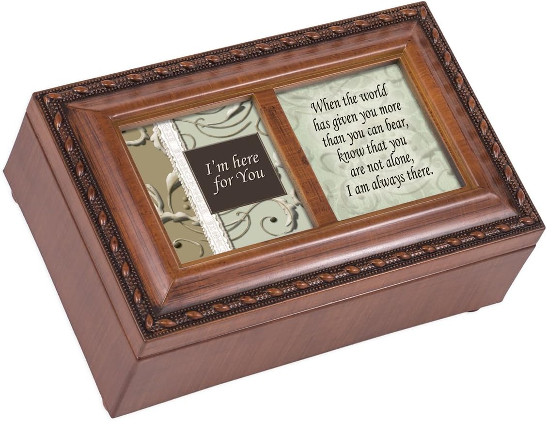 Cottage Garden Im Here for You Know That Always Wood Finish Small Jewelry Music Box Plays That's What Friends are for