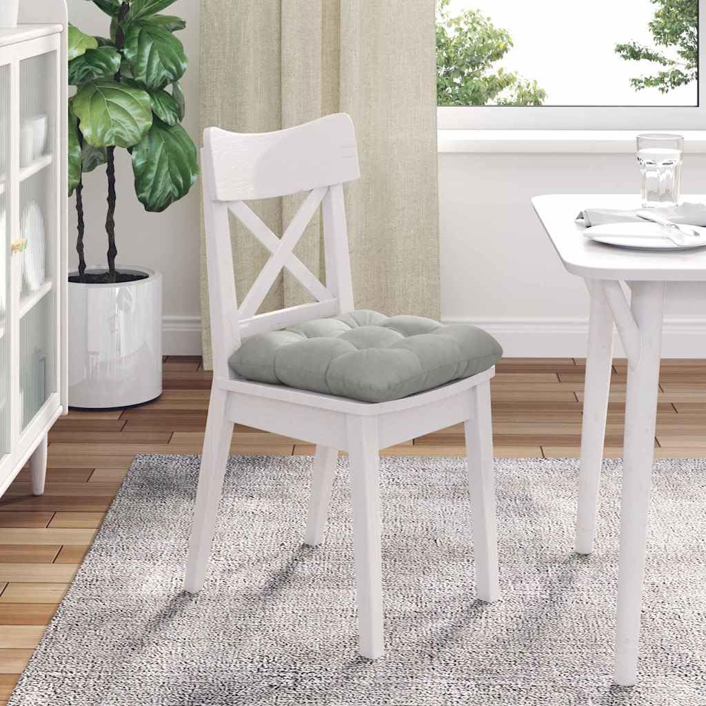 4er Set Sitzkissen Hellgrau 45x45 cm Mikrofaser Stuhlkissen | Vierteiliges Kissen-Set aus pflegeleichter Mikrofaser für gemütliche Stunden im Esszimmer und Home Office.