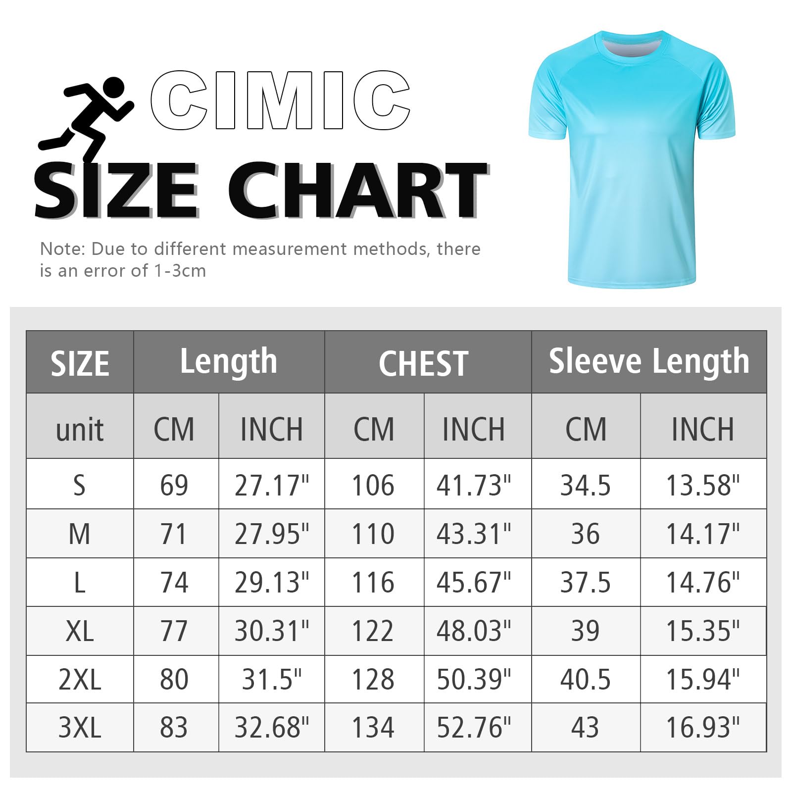 Cimic 3-Pack Rashguard UV Camicia Uomini UPF 50+ UV Swim Tshirt Protezione Solare Traspirante ad Asciugatura Rapida per Surf all'aperto Running Top