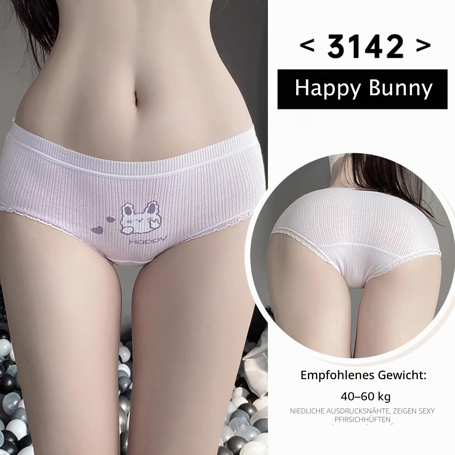 SINMIUANIME Damen Höschen Atmungsaktiv Baumwolle Slip Cosplay Anime Print Unterwäsche Niedlich 5er Pack