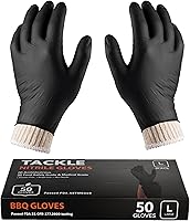 Vista 1 de Guantes para barbacoa, 2 forros de guantes de algodón y 50 desechables de nitrilo para cocinar, hornear, asar a la parrilla, forros de algodón
