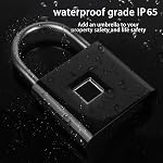 Locker Lock Smart Fingerprint Padlock, Rechargeable Quick Unlock, IP66 Waterproof, Durable Gym Locker Lock for Students, Gym Goers, Home, Office, Cabinet, Warehouse & Outdoor Use