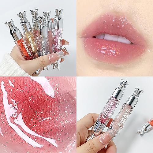 Miniatura 6 de Juego de brillo labial hidratante de 6 colores, brillo labial hidratante brillante, bálsamo labial de ácido hialurónico transparente, brillo labial