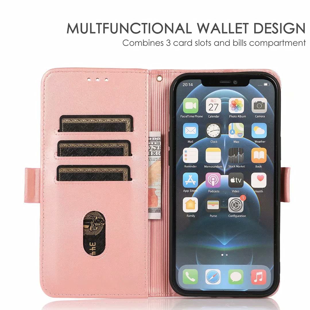 Custodia Sony Xperia L3 Con Portafoglio In Pelle PU Rosa - Flip Cover Con Slot Carte E Supporto - 2