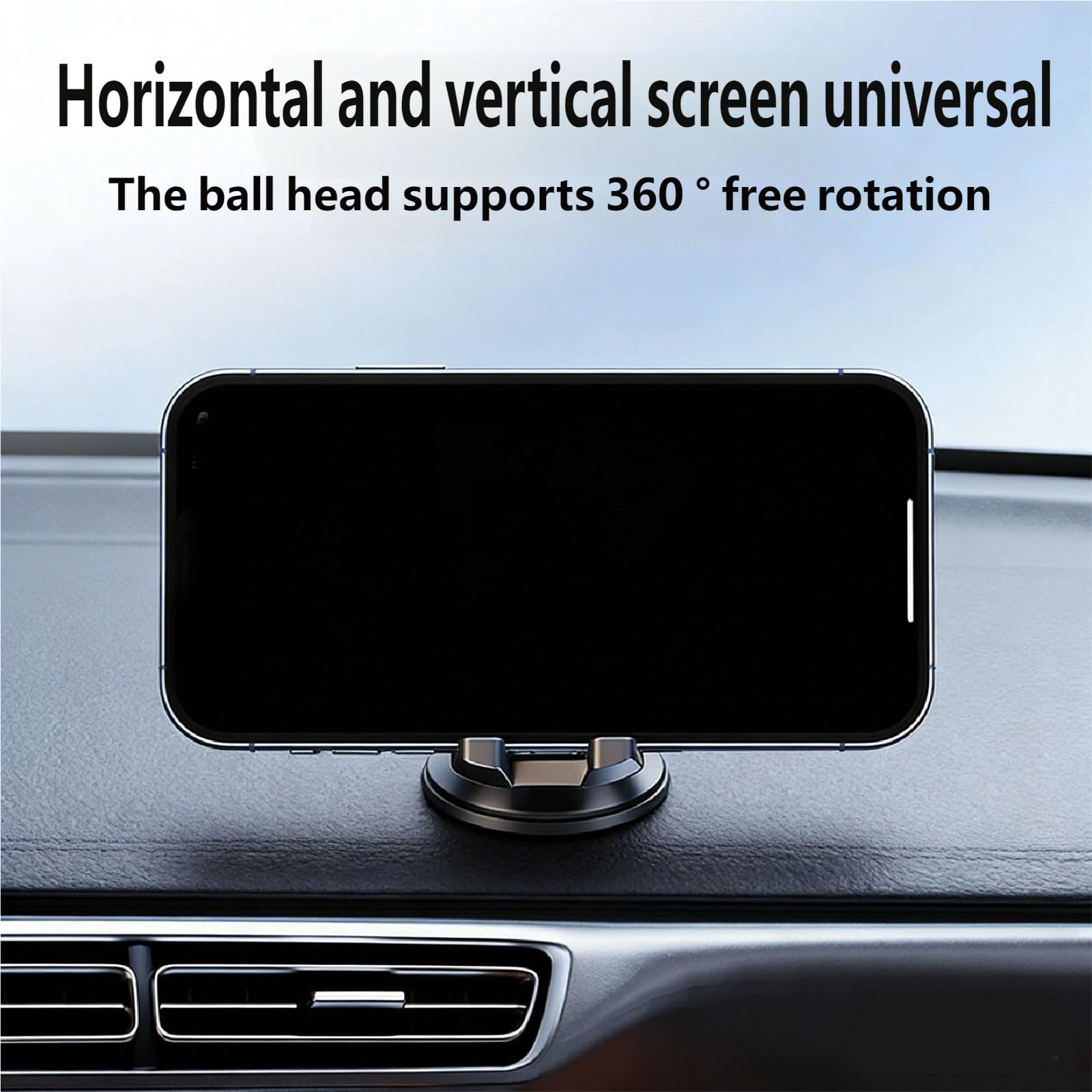 Supporto per cellulare da auto, 2 in 1, regolabile, con rotazione a 360°, base telescopica per due smartphone, universale per la maggior parte dei veicoli