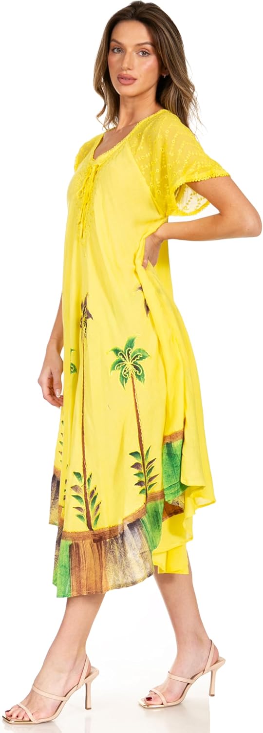 Sakkas Kai Palm Tree Caftan Tank Dress/Cover Up - Image 3
