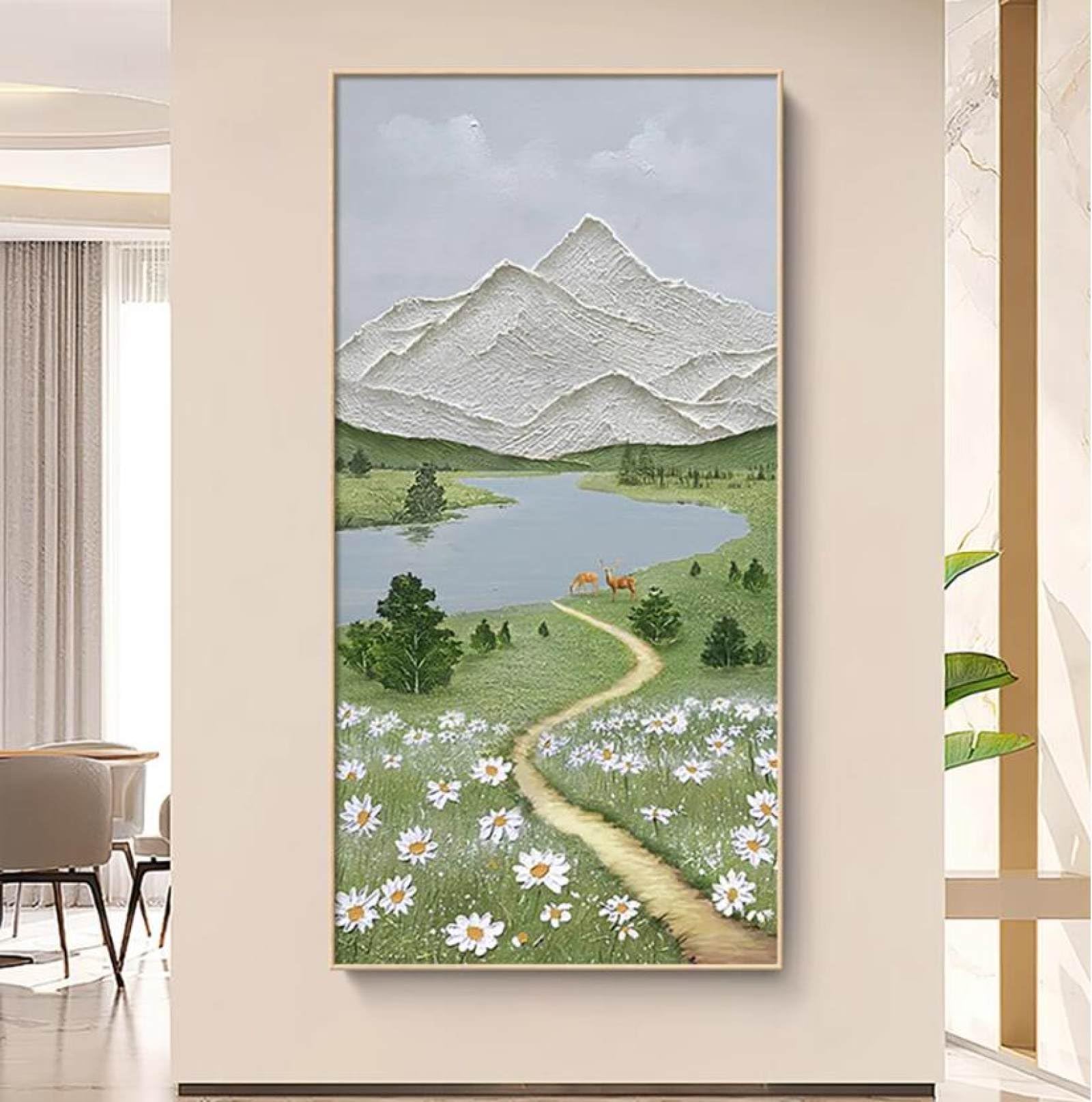 Peinture à l'huile sur toile moderne pour décorer le fond de canapé du salon