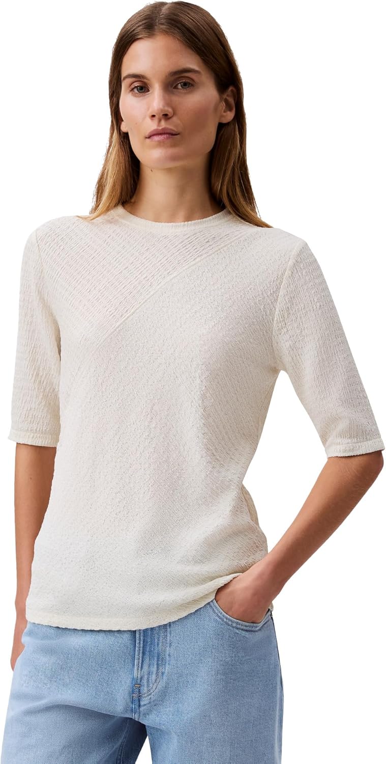 Calvin Klein Jeans Womens Textured Knit 3/4 Sleeve Top