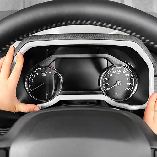 Miniatura 7 de Voodonala Cubierta de anillo para Ford F150 2021 + tablero de instrumentos para Ford F150 2021 2022 Lightning (ABS, 1 unidad, blanco)