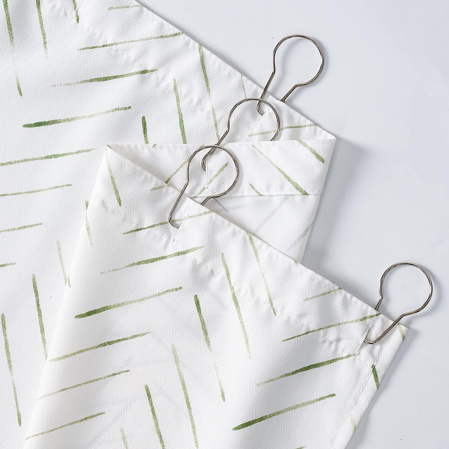 jinchan Green and White Shower Curtain Inky Herringbone Chevron Zig Zag Waterproof Fabric Modern Farmhouse Shower Curtains for Bathroom with 12 Hooks 70x72 Inches