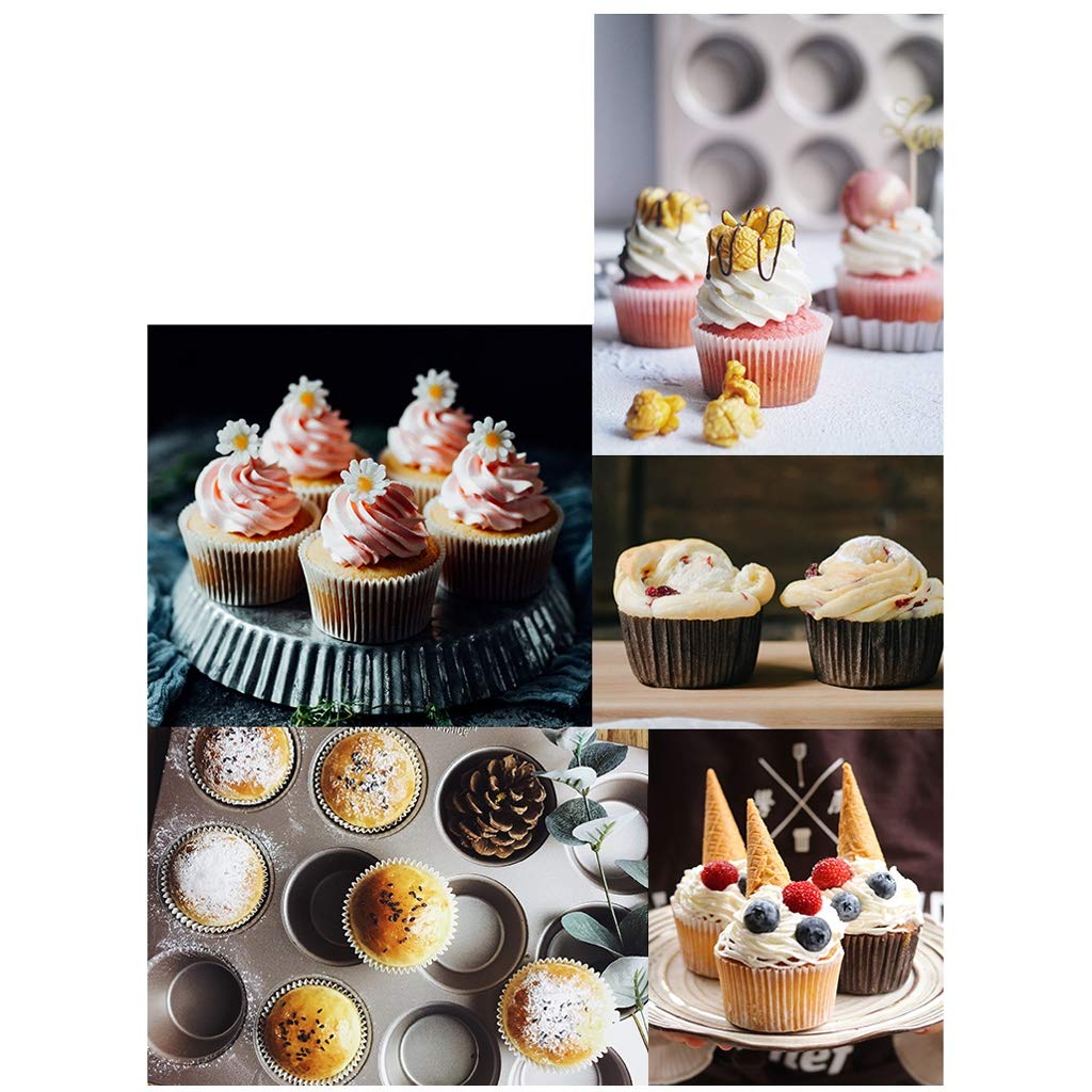 Cake Mold Złoty Duży 12 Nawet kubki Non-Stick Muffin Chleb Małe Ciasto Muffin Mold Formy do pieczenia