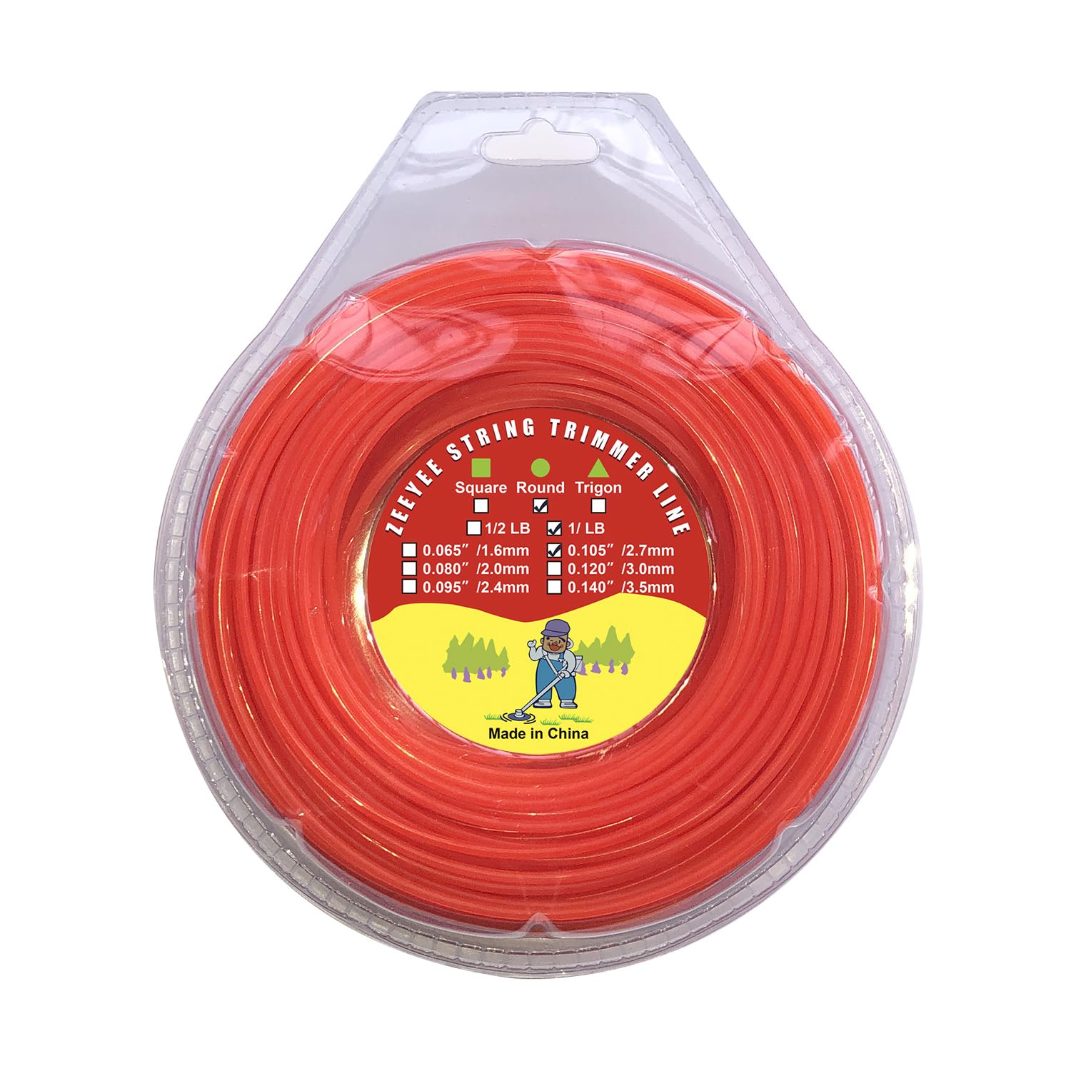 Bobine de rechange 0,5 kg pour débroussailleuse ronde 2,64 m orange