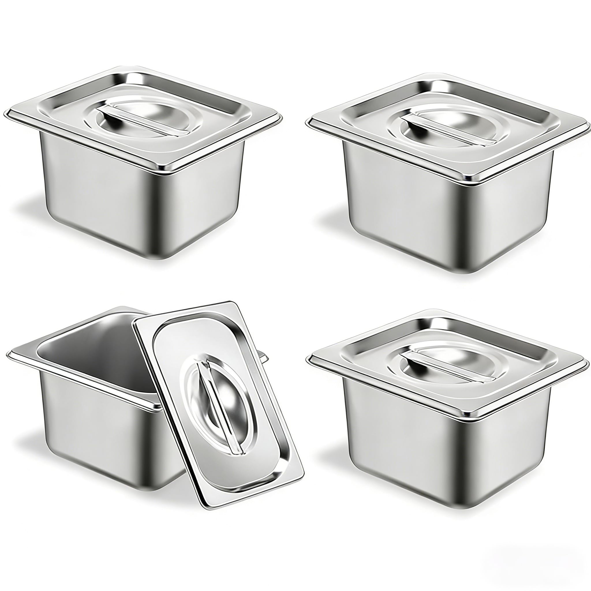 Poêles de service alimentaire avec couvercles hermétiques en acier inoxydable durable