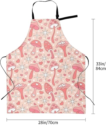 Miniatura 69 de Delantales para mujer con bolsillos, delantal de chef ajustable, correa para el cuello, delantal de cocina impermeable