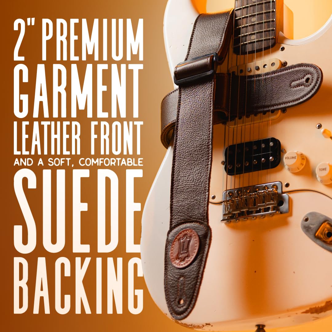Levy's MSS7G-DBR Gitarrengurte 2" Signature Series Leather Strap - Dark Brown