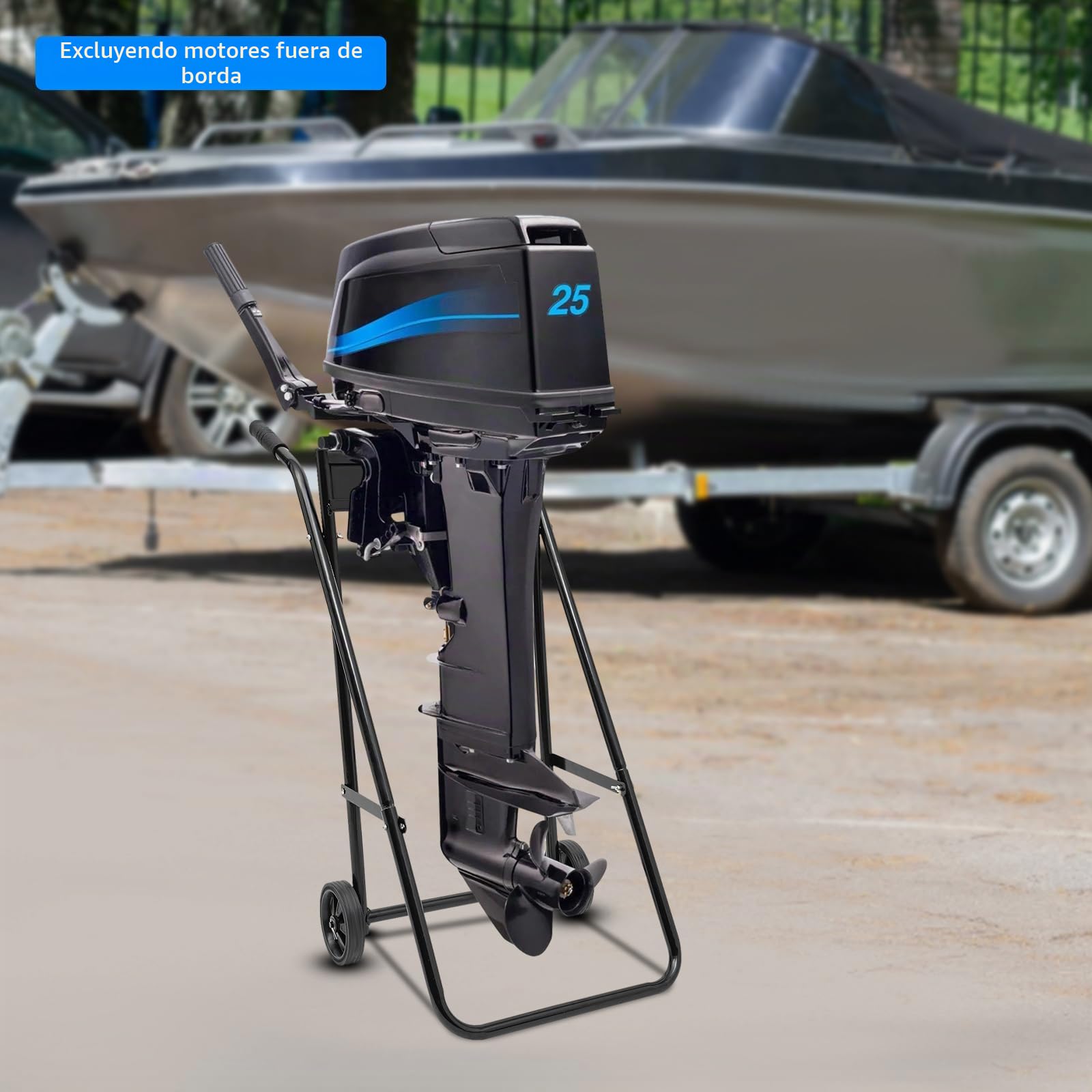 Soporte de motor fueraborda, carro de transporte plegable, hasta 70 kg
