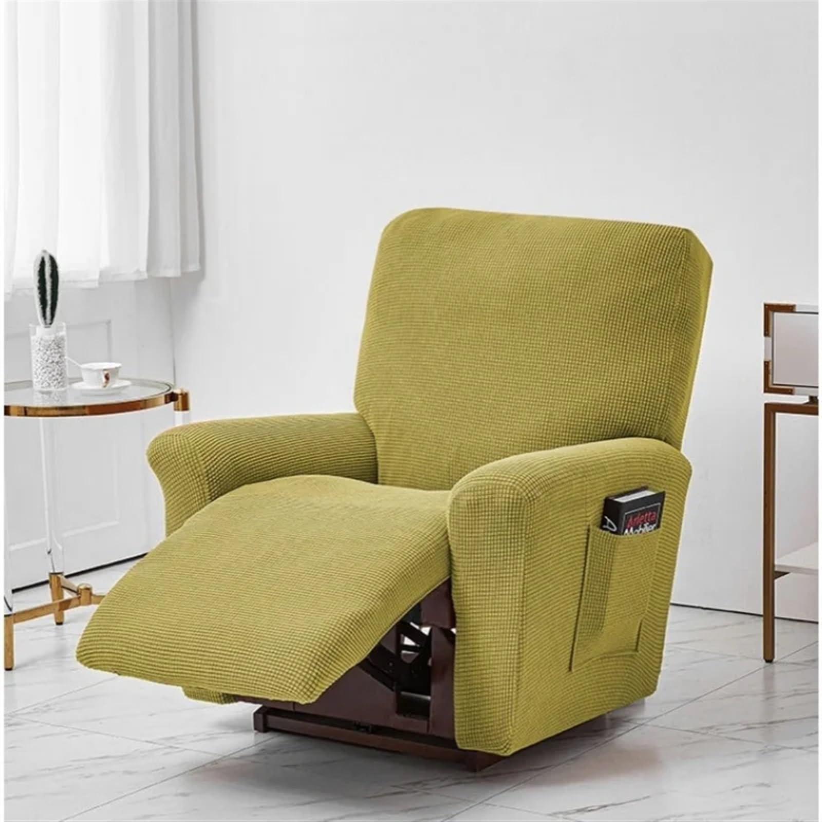 Rivestimento Della Poltrona Solid Color Recliner Sofa Cover Split Cover for Armchair Stretch Non-Slip 1 Seater Couch Dust-Proof Case Cover(Light Grey)