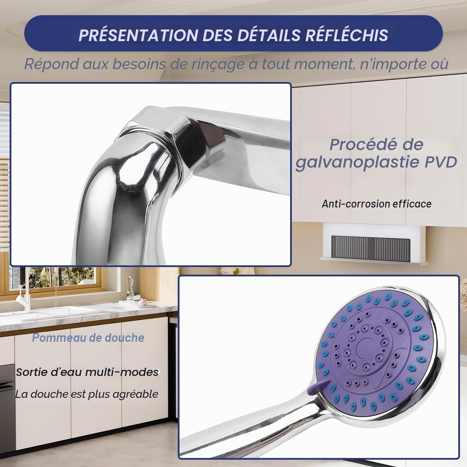 Robinets de baignoire avec pommeau de douche à main et tuyau de 1,5 m | Robinet de baignoire à montage sur plate-forme à poignée unique. Ensemble de remplissage pour baignoire et douche