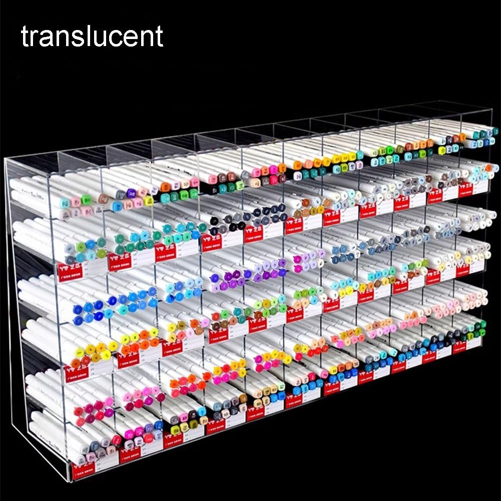 ApuaVireo&Co Portalápices de acrílico Transparente, Soporte de exhibición, portalápices Angular, Organizador de Escritorio, Estuche de Almacenamiento de papelería(96x13x30cm)