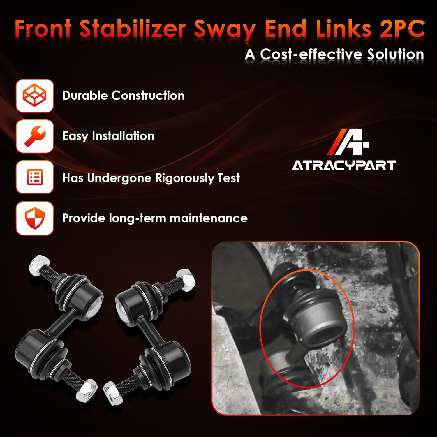 Front Sway Bar Stabilizer Links Zinc Nickel Alloy 2 Pcs Left & Right, Compatible With 2002-2016 Subaru Forester Impreza Legacy Outback, Replaces#: K750049, 20470SA000