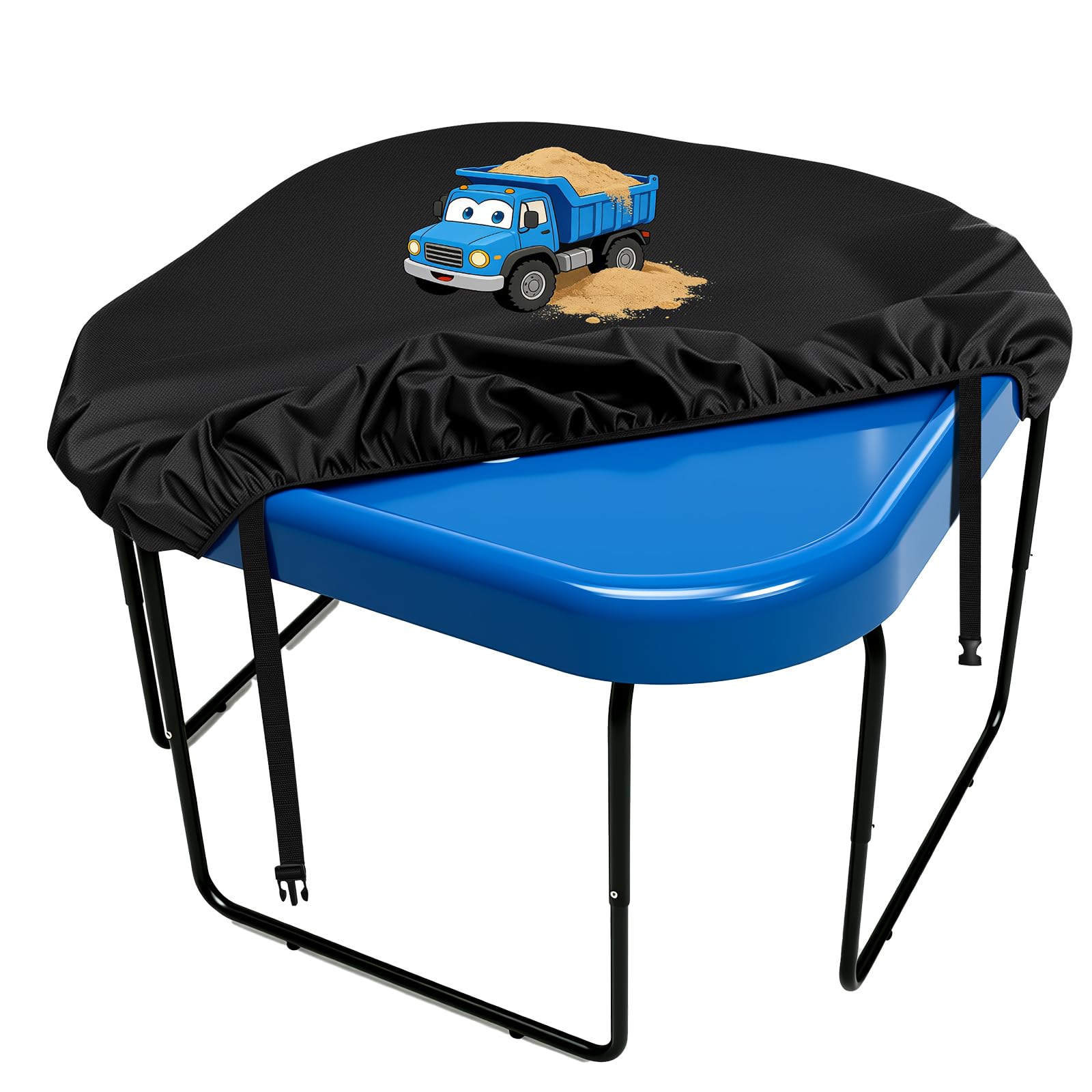 Kovshuiwe Cartoon Print Blue Car Tuff Tray Cover 100x100x10cm - Black - Waterproof -Windproof Elastic Helm- Universal Fit To Any Tuff Tray Size