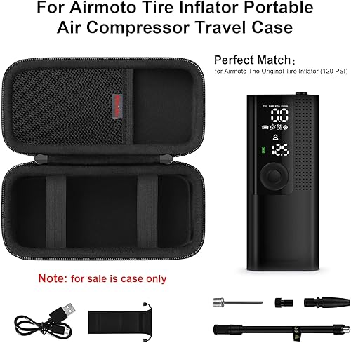 Miniatura 2 de Elonbo Estuche de transporte compatible con compresor de aire portátil Airmo a inflador de neumáticos, 120 PSI inflador de neumáticos de automóvil,