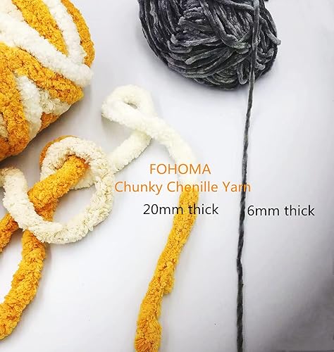 Miniatura 7 de Ovillo grueso de felpilla suave, 48 onzas, color morado oscuro, paquete de 6 hilos para tejer con brazos, acogedores, grandes, gruesos, jumbo,