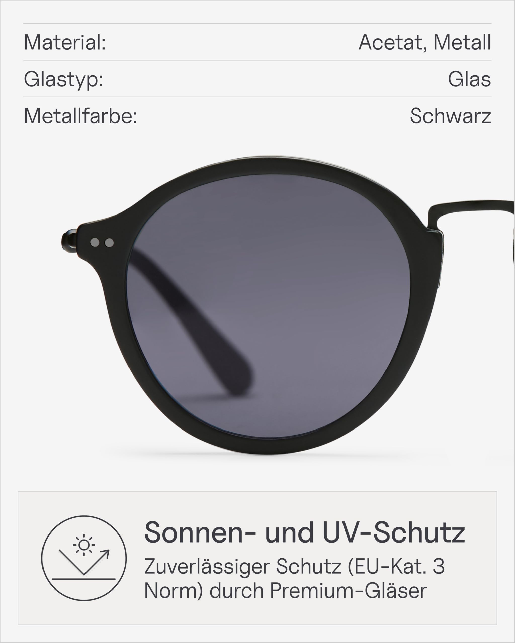 Kapten & Son Sonnenbrille Maui | Sonnenbrille Damen & Herren mit Sonnen- und UV-Schutz| Stylische, runde Sonnenbrille | Unisex Sunglasses