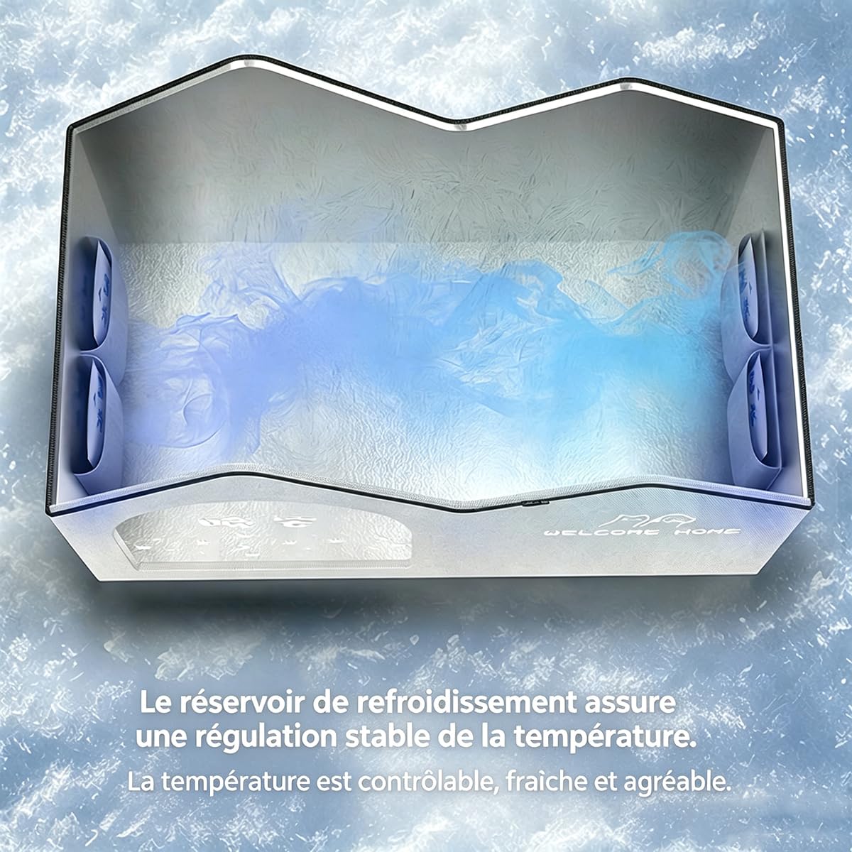 Maison Rafraîchissante Chat – Cabane de Refroidissement avec Poches de Glace, Niche Respirante Anti-Fuite et Barrière Thermique, Rafraîchisseur Idéal pour Intérieur, Balcon et Terrasse (L)