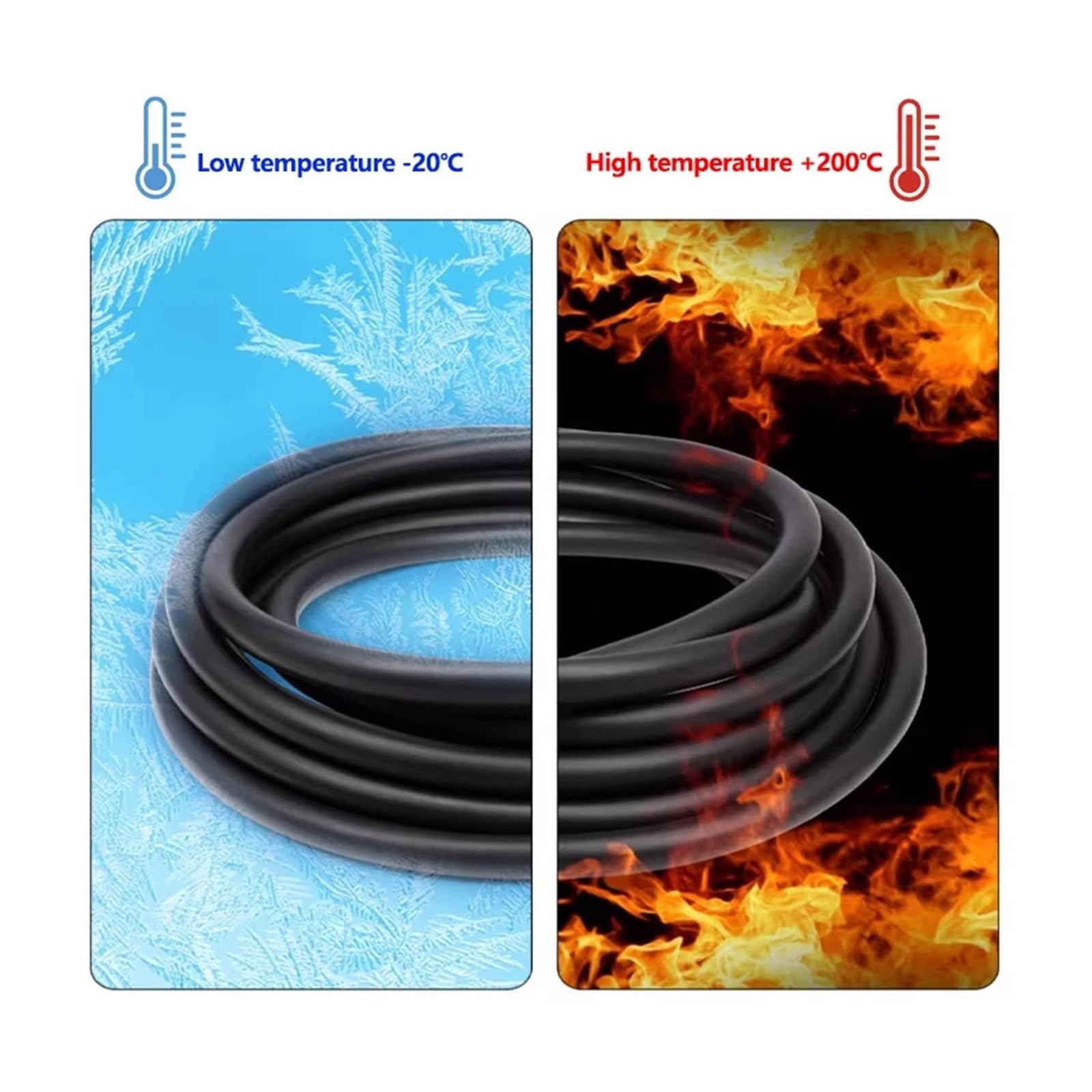 Tubo caucho flúor 2-16mm resistente calor ácidos y bases | Resiste ácidos, bases y altas temperaturas for fluidos químicos(10 meters,ID 5mm x OD 8mm)