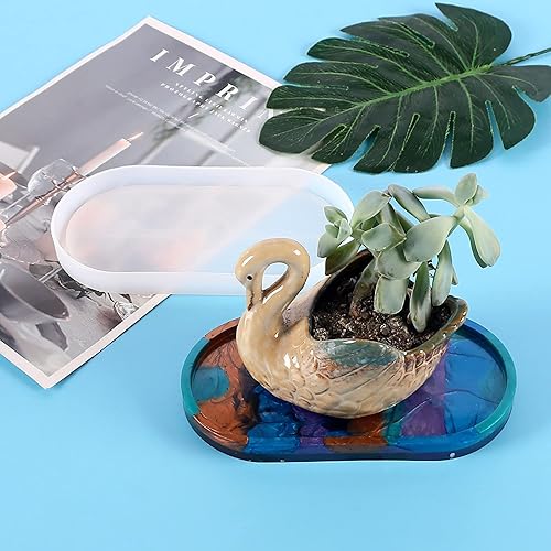 Miniatura 4 de Molde de resina para platos, molde de plato de baratija, molde ovalado de silicona, molde de bandeja de silicona, bandeja de joyería para baratijas,