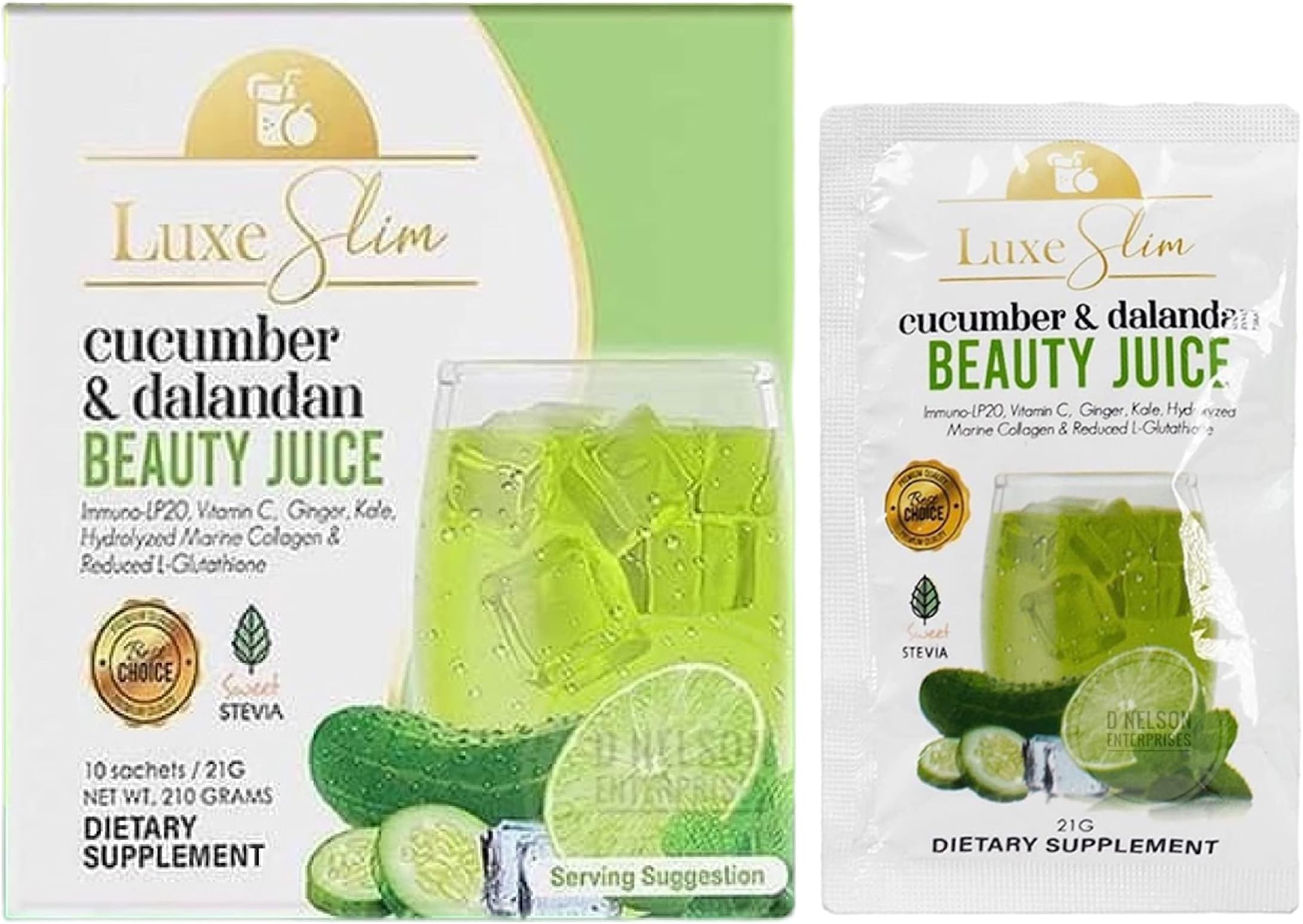 Luxe Slim Cucumber & Dalandan Beauty Juice, 10 x 21g