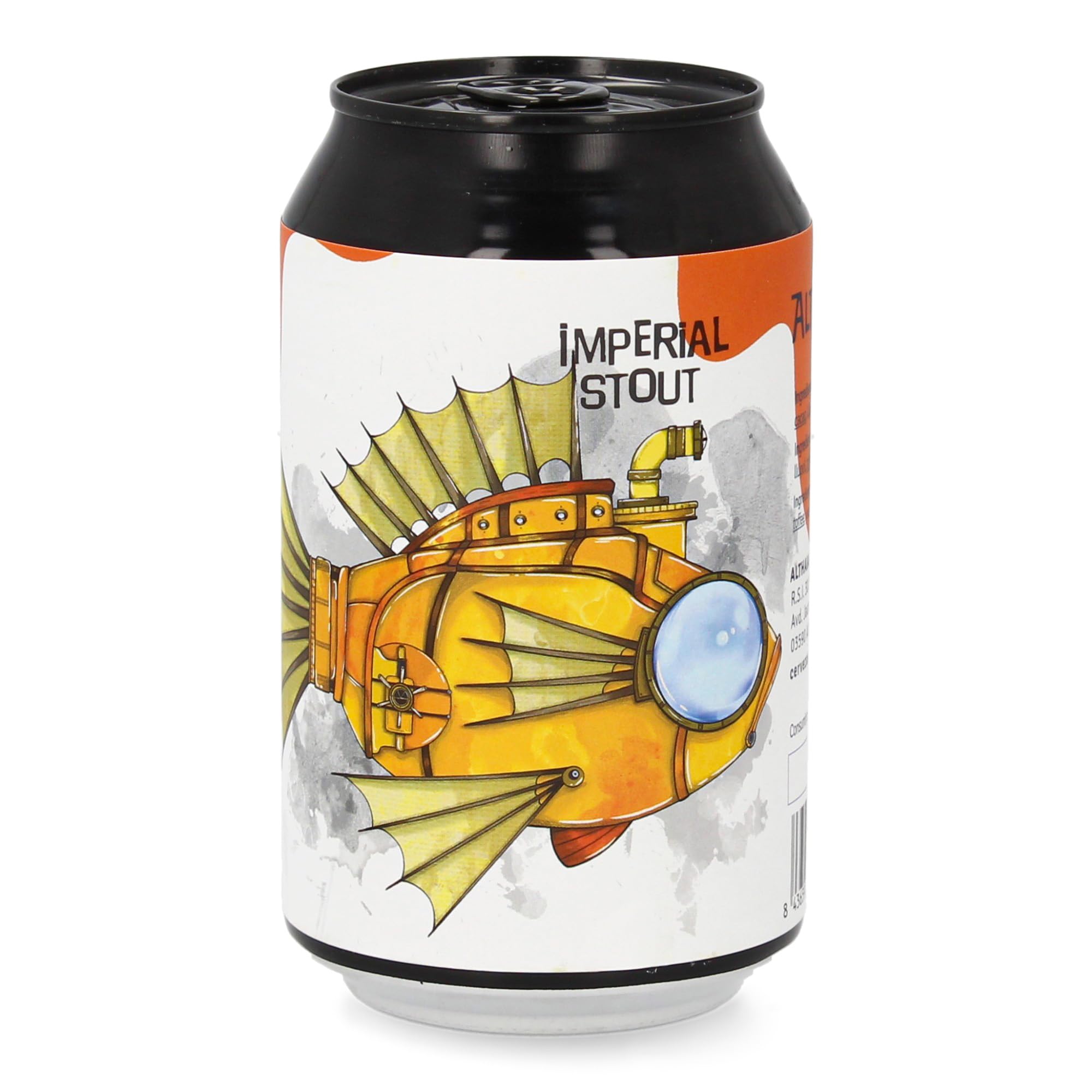 Althaia Batiscafo Imperial Stout – Cerveza Artesanal Negra – 10% Alc – Lata 33cl – Sabor Intenso a Chocolate y Caramelo (Pack 12, 12, unidad)