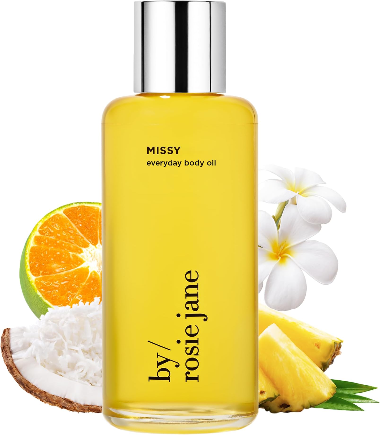 Everyday Body Oil (Missy) - Frangipani & Green Mandarin Scented Body Care with Sunflower, Olive & Rosehip Seed Oil to Hydrate and Nourish Dry Skin (5 fl oz)