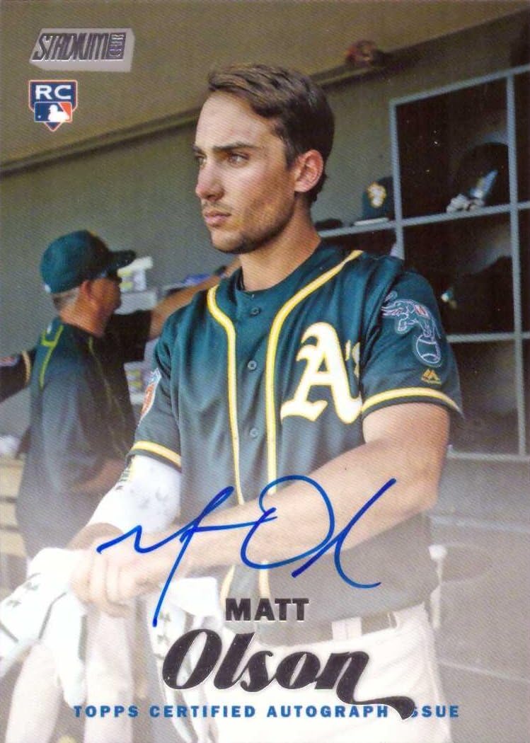 2017 Topps Stadium Club Baseball #SCA-MO Matt Olson Certified Autograph Baseball Rookie Card