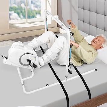 Bed Exercise Equipment for Elderly - Bed Bike with Electric Pedal Exerciser for Seniors & Limited Mobility Auto Leg Exercise, Improves Circulation & Mobility, Arm & Leg Workout