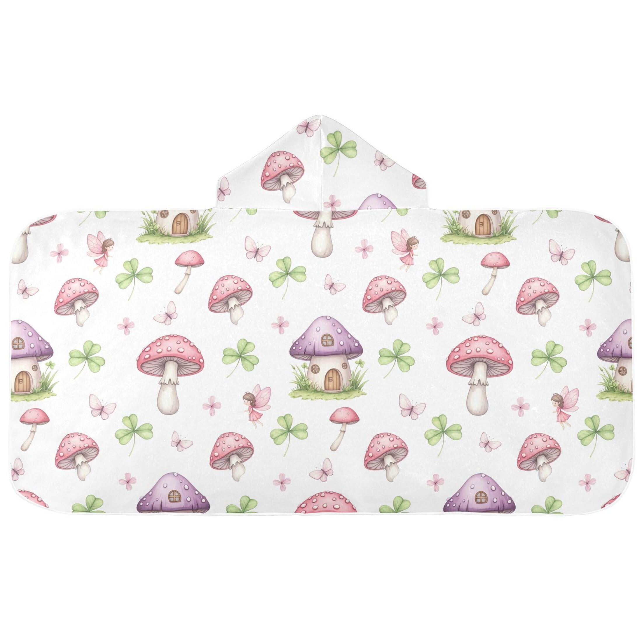 Fuauuyl Mushroom House Hooded Baby Bath Towel Soft & Breathable Towel for Newborns Infants Toddlers, Nursery Essential