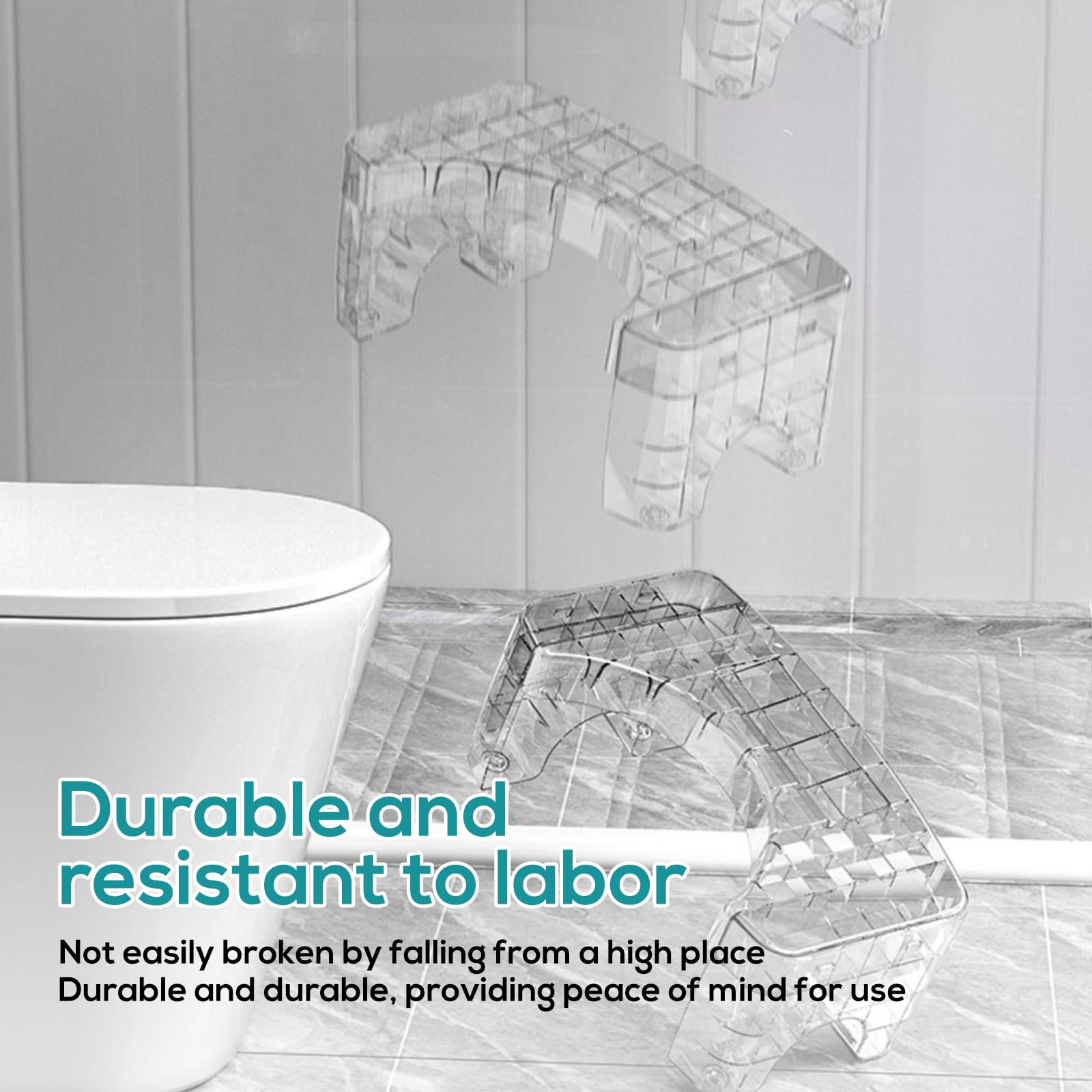 SUNOYA Toilettenhocker Erwachsene, WC Hocker Für Erwachsene rutschfest, Klohocker Für Verbesserten Stuhlgang, Klohocker Erwachsenes Toilettenhocker, 18 cm Höhe, Für Bessere Darmgesundheit