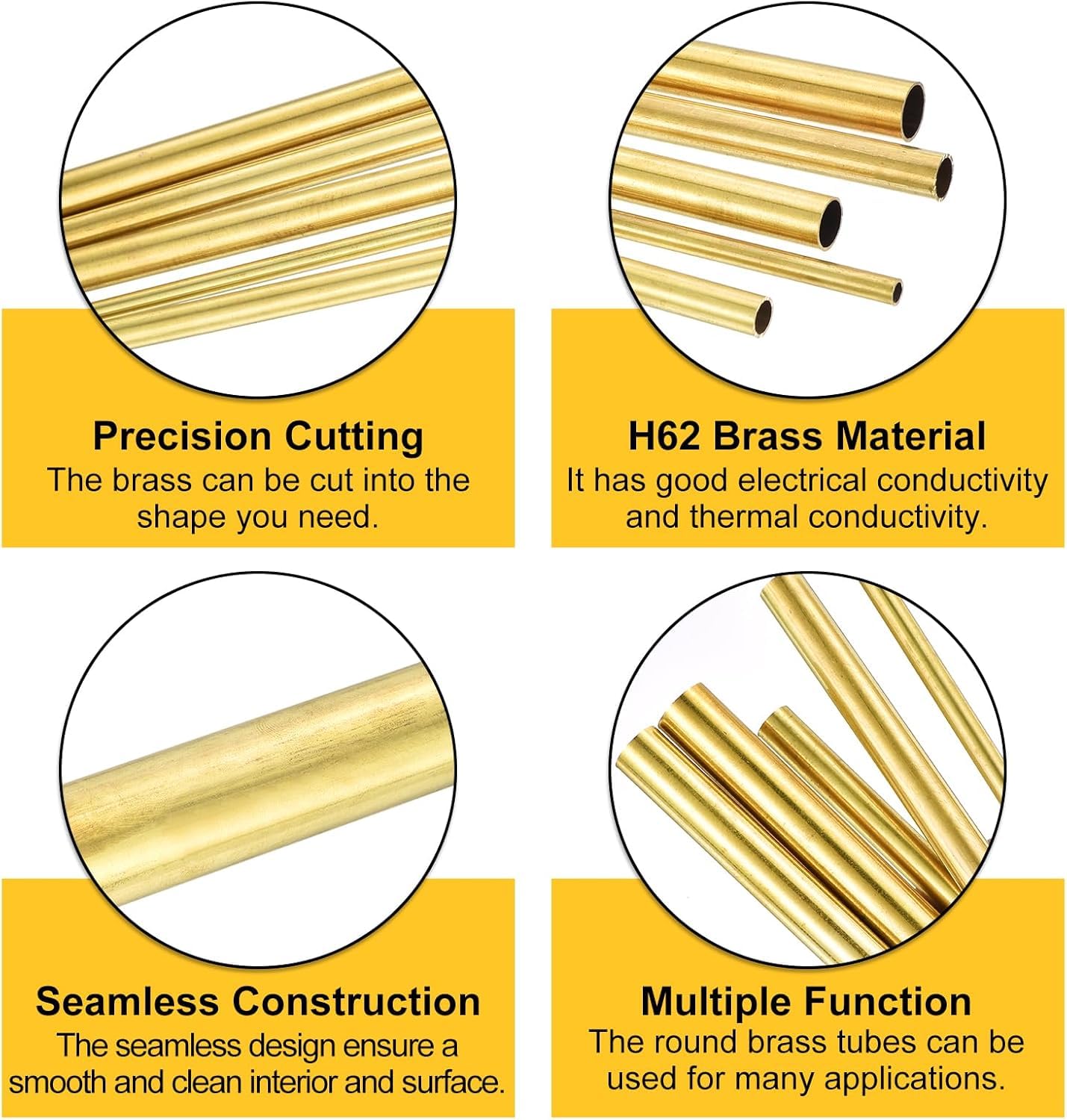 Produktbild von 30x Rundrohre Aus Messing 2 Mm X 0,5 Mm X 30 Mm – Nahtlos, Hochfest, Schweißbar – Für DIY, Modellbau & Handwerk