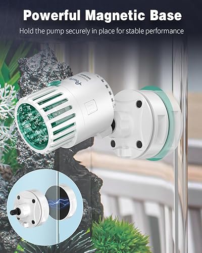 Miniatura 7 de Pawfly Wave Maker para acuario, cabezal de potencia de acuario de 550 gph, fabricante de ondas sumergible silencioso para peceras de 15 a 80