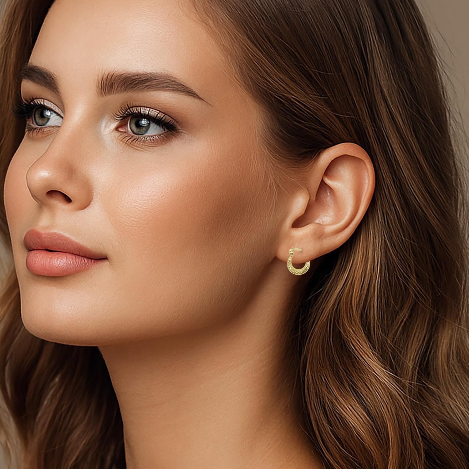 Hoberta Real Yellow10k Gold Hoop Earrings for Women And Mom| Lightweight Hoops Solid Jewelry for Hypoallergenic & sensitive ears Round Original 10 Karat for Christmas Gifts