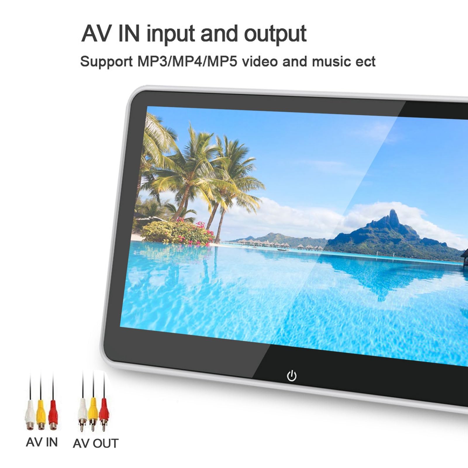 8in IPS Pantalla Táctil Coche Reposacabezas Monitores MP5 Reproductor Asiento Trasero Entretenimiento Sistema DC 12V
