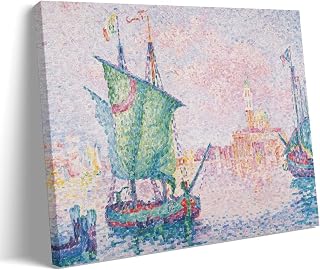 FFYunXia Paul Signac Prints Wall Art Paintings Poster Venice The Pink Cloud Picture Print Wall Art Painting Canvas Artworks Gift Idea Room Aesthetic Frame 12x18inch(30x45cm)