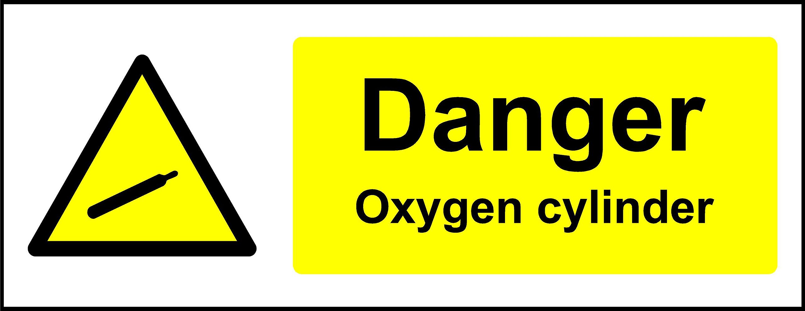 Buy Warning signs 100 x 250 mm danger oxygen cylinder self adhesive