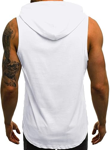 Miniatura 3 de Babioboa Camisetas sin mangas con capucha para hombre, para gimnasio, culturismo, musculación