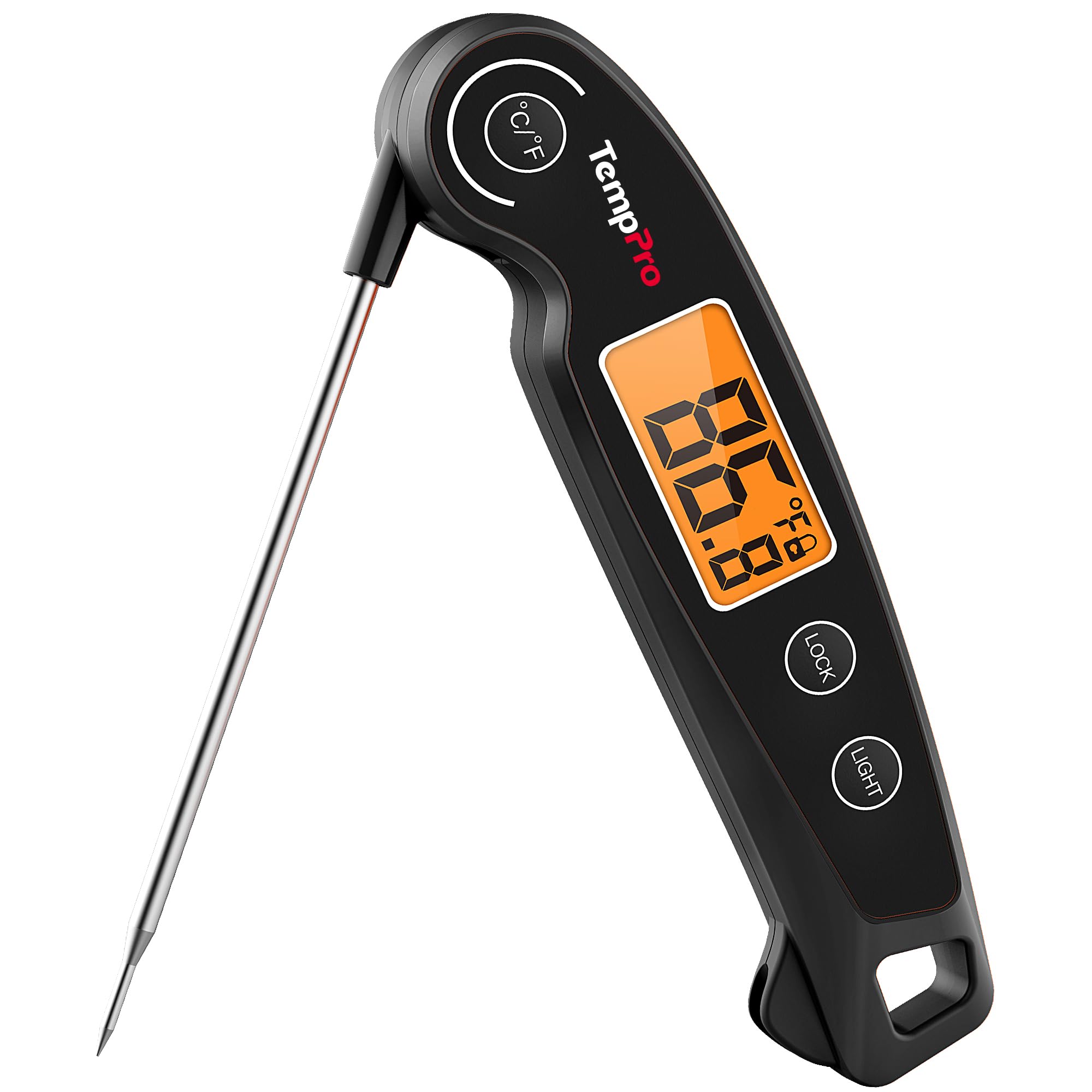 ThermoPro TP605 Instant Read Meat Thermometer for Cooking Waterproof Digital Food Thermometer with Large Backlit LCD 180 Foldaway