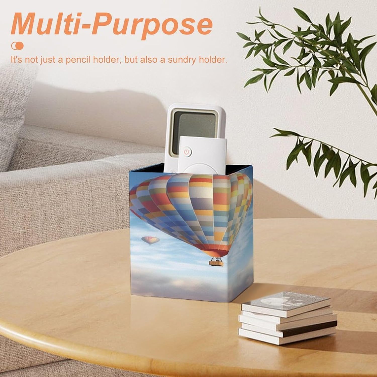 Hot Air Balloon Square Pen Holder Desk Organizer for Office Home image 5